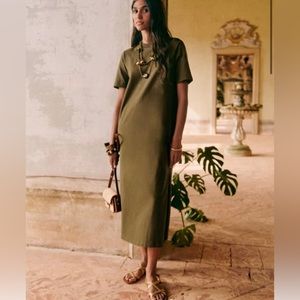 Brand new, worn once Sezane Emy Dress in Khaki green